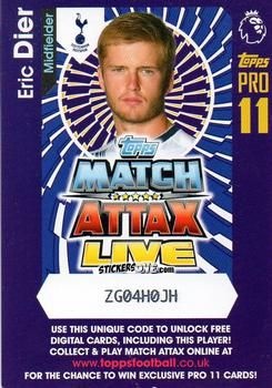 Sticker Eric Dier - English Premier League 2016-2017. Match Attax Extra n. P28 - Topps