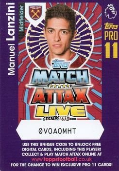 Cromo Manuel Lanzini - English Premier League 2016-2017. Match Attax Extra n. P31 - Topps