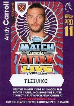 Cromo Andy Carroll - English Premier League 2016-2017. Match Attax Extra n. P32 - Topps