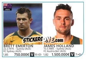 Figurina Brett Emerton / James Holland - Brazil 2014 n. 37 - Rafo