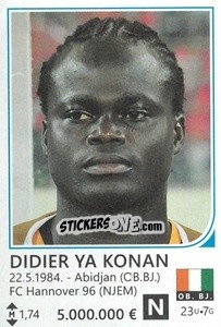 Figurina Didier Ya Konan - Brazil 2014 n. 382 - Rafo