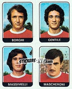 Sticker Borghi / Gentile / Massimelli / Mascheroni - Calciatori 1972-1973 n. 482 - Panini