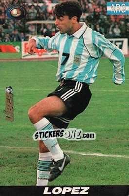 Sticker Claudio Lopez - Los Super Cards del Mundial Francia 1998 n. 66 - LIBERO VM
