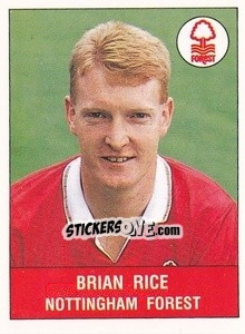 Figurina Brian Rice - UK Football 1990-1991 n. 244 - Panini