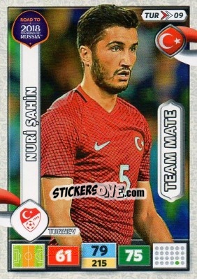 Figurina Nuri Sahin - Road To 2018 Fifa World Cup Russia. Adrenalyn Xl n. TUR09 - Panini