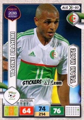 Cromo Yacine Brahimi - Road To 2018 Fifa World Cup Russia. Adrenalyn Xl n. ALG03 - Panini