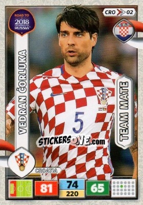 Sticker Vedran Corluka - Road To 2018 Fifa World Cup Russia. Adrenalyn Xl n. CRO02 - Panini