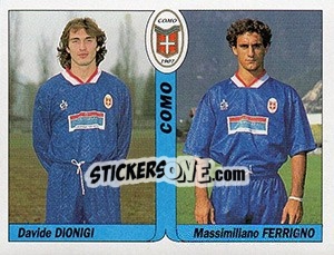 Figurina Davide Dionigi / Massimiliano Ferrigno - Italy Tutto Calcio 1994-1995 n. 401 - Sl