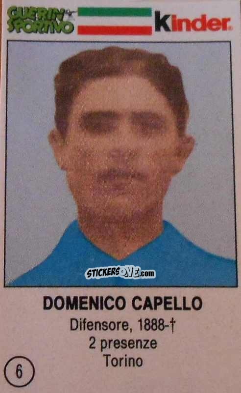 Figurina Domenico Capello - Azzurri. La Storia Della Nazionale Italiana n. 6 - Guerin Sportivo
