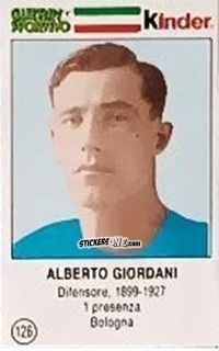 Cromo Alberto Giordani - Azzurri. La Storia Della Nazionale Italiana n. 126 - Guerin Sportivo