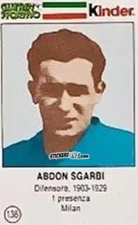 Figurina Abdon Sgarbi - Azzurri. La Storia Della Nazionale Italiana n. 136 - Guerin Sportivo