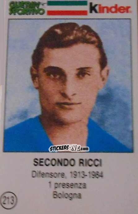 Figurina Secondo Ricci - Azzurri. La Storia Della Nazionale Italiana n. 213 - Guerin Sportivo
