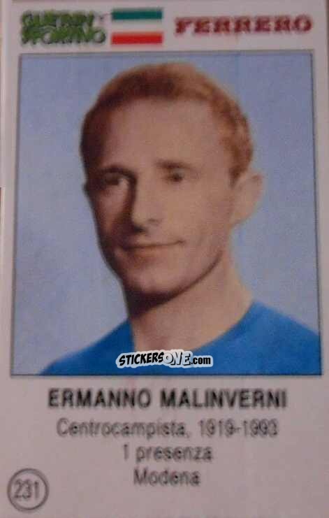 Cromo Ermanno Malinverni - Azzurri. La Storia Della Nazionale Italiana n. 231 - Guerin Sportivo