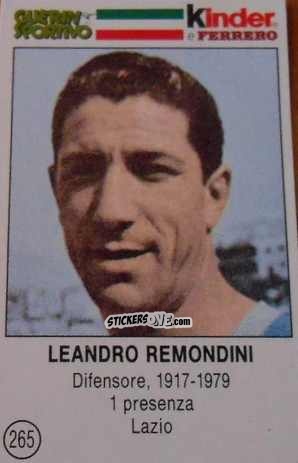 Cromo Leandro Remondini - Azzurri. La Storia Della Nazionale Italiana n. 265 - Guerin Sportivo