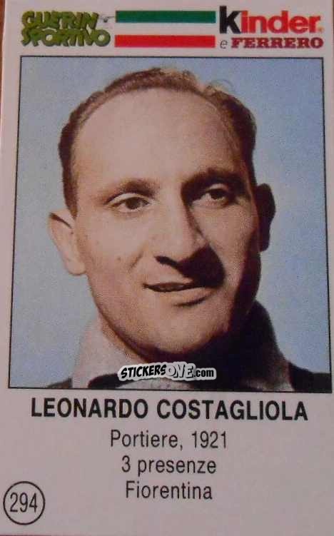 Cromo Leonardo Costagliola - Azzurri. La Storia Della Nazionale Italiana n. 294 - Guerin Sportivo