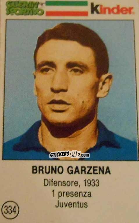 Figurina Bruno Garzena - Azzurri. La Storia Della Nazionale Italiana n. 334 - Guerin Sportivo