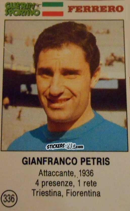 Sticker Gianfranco Petris - Azzurri. La Storia Della Nazionale Italiana n. 336 - Guerin Sportivo