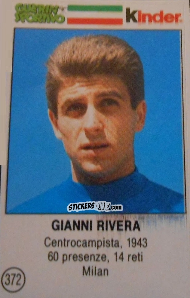 Cromo Gianni Rivera - Azzurri. La Storia Della Nazionale Italiana n. 372 - Guerin Sportivo