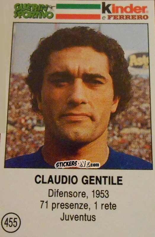 Figurina Claudio Gentile - Azzurri. La Storia Della Nazionale Italiana n. 455 - Guerin Sportivo