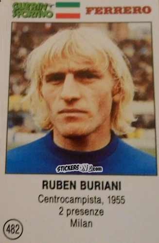 Cromo Ruben Buriani - Azzurri. La Storia Della Nazionale Italiana n. 482 - Guerin Sportivo
