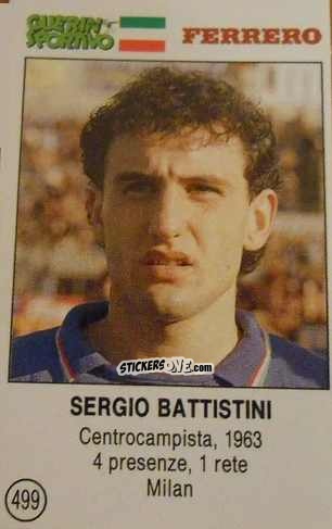 Sticker Sergio Battistini - Azzurri. La Storia Della Nazionale Italiana n. 499 - Guerin Sportivo