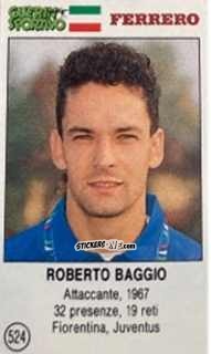 Figurina Roberto Baggio - Azzurri. La Storia Della Nazionale Italiana n. 524 - Guerin Sportivo