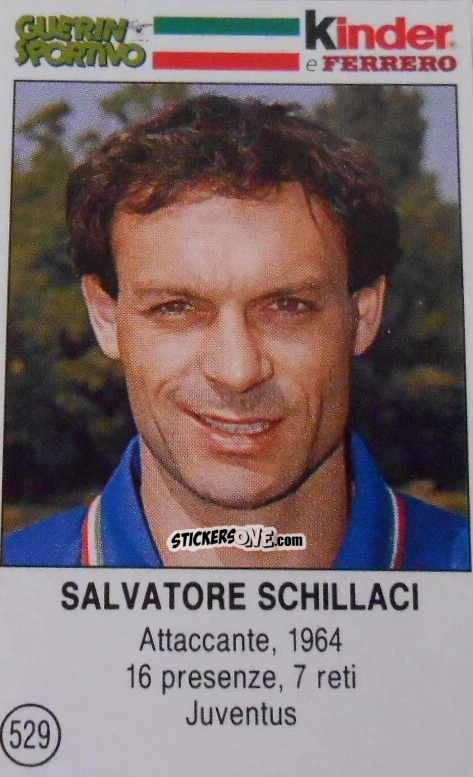 Figurina Salvatore Schillaci - Azzurri. La Storia Della Nazionale Italiana n. 529 - Guerin Sportivo