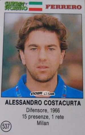 Figurina Alessandro Costacurta - Azzurri. La Storia Della Nazionale Italiana n. 537 - Guerin Sportivo