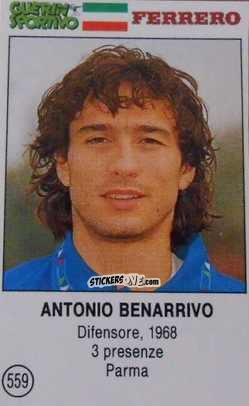 Figurina Antonio Benarrivo - Azzurri. La Storia Della Nazionale Italiana n. 559 - Guerin Sportivo