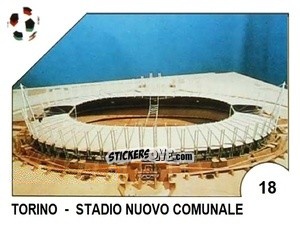 Cromo Torino - Stadio Nuovo Comunale - Campeonato De Futebol Mundial 1990 n. 18 - Panini