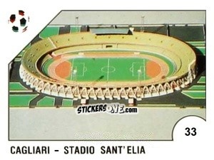 Cromo Cagliari - Stadio Sant'Elia - Campeonato De Futebol Mundial 1990 n. 33 - Panini