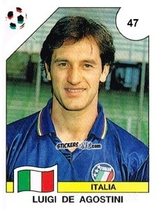 Cromo Luigi De Agostini - Campeonato De Futebol Mundial 1990 n. 47 - Panini