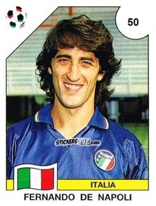 Cromo Fernando De Napoli - Campeonato De Futebol Mundial 1990 n. 50 - Panini