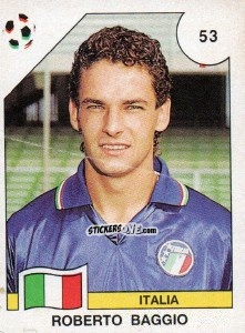 Figurina Roberto Baggio - Campeonato De Futebol Mundial 1990 n. 53 - Panini