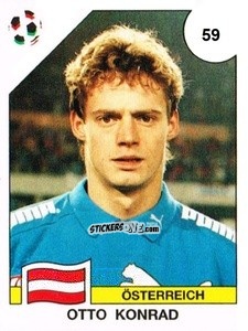 Figurina Otto Konrad - Campeonato De Futebol Mundial 1990 n. 59 - Panini