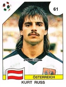 Figurina Kurt Russ - Campeonato De Futebol Mundial 1990 n. 61 - Panini