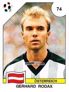 Figurina Gerhard Rodax - Campeonato De Futebol Mundial 1990 n. 74 - Panini