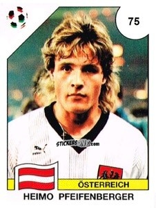 Figurina Heimo Pfeifenberger - Campeonato De Futebol Mundial 1990 n. 75 - Panini