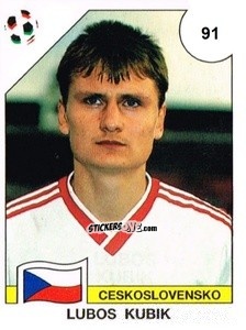Cromo Lubos Kubik - Campeonato De Futebol Mundial 1990 n. 91 - Panini