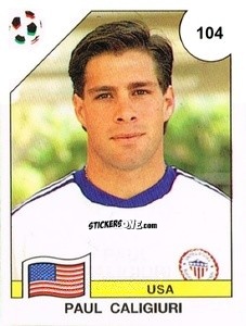 Figurina Paul Caligiuri - Campeonato De Futebol Mundial 1990 n. 104 - Panini