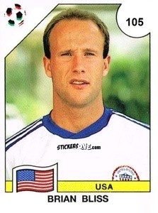Figurina Brian Bliss - Campeonato De Futebol Mundial 1990 n. 105 - Panini