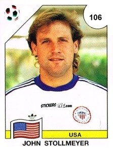 Figurina John Stollmeyer - Campeonato De Futebol Mundial 1990 n. 106 - Panini
