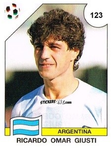 Sticker Richardo Omar Giusti - Campeonato De Futebol Mundial 1990 n. 123 - Panini