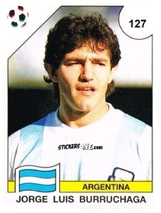 Figurina Jorge Luis Burruchaga - Campeonato De Futebol Mundial 1990 n. 127 - Panini