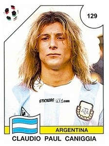 Cromo Claudio Paul Caniggia - Campeonato De Futebol Mundial 1990 n. 129 - Panini