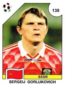 Cromo Sergeij Gorlukovich - Campeonato De Futebol Mundial 1990 n. 138 - Panini