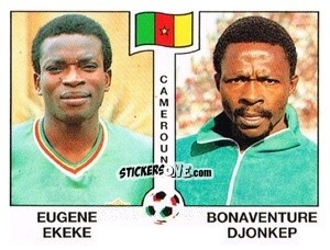 Figurina Eugene Ekeke / Bonaventure Djonkep - Campeonato De Futebol Mundial 1990 n. 180 - Panini