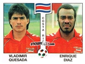 Figurina Vladimir Quesada / Enrique Diaz - Campeonato De Futebol Mundial 1990 n. 184 - Panini