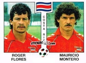 Figurina Roger Flores / Mauricio Montero - Campeonato De Futebol Mundial 1990 n. 185 - Panini