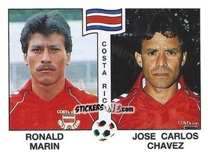 Figurina Ronald Marin / Jose Carlos Chavez - Campeonato De Futebol Mundial 1990 n. 186 - Panini